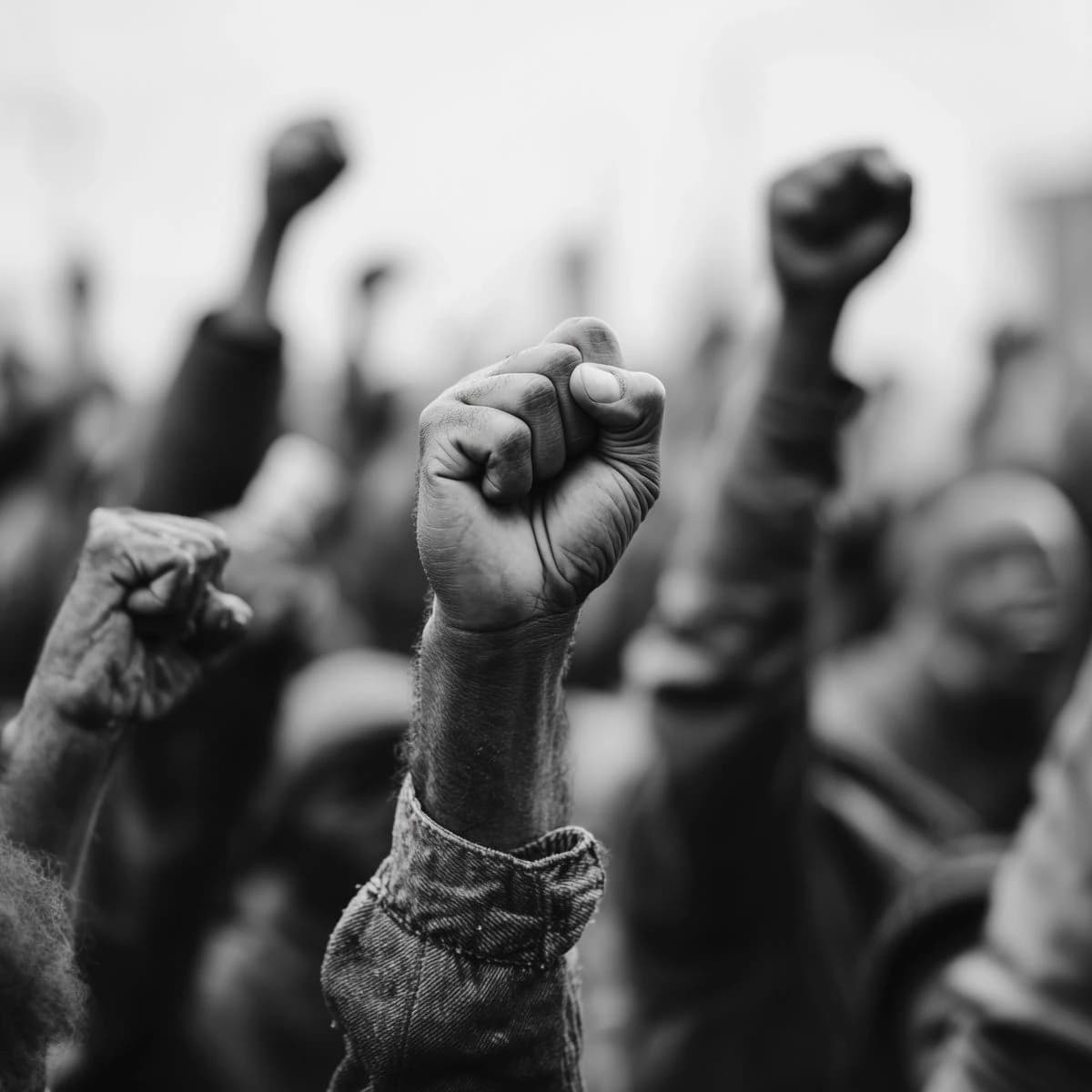 Raised fists — empowerment